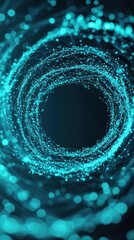 Fototapete - Digital vortex animation abstract art technology environment dark background conceptual design