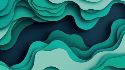 Fototapete - Flowing abstract shapes digital art graphic design modern top view fluidity