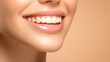© julio - Close-up of a smiling mouth showcasing healthy teeth and lips.