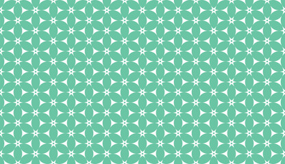 Wall Mural - seamless teal green vintage floral geometric pattern vector