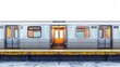 © chutikan - A subway train with open doors, isolated on a white background