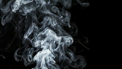 Wall Mural - dense smoke on black background