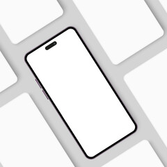Leinwandbilder - Realistic Smartphone Mockup Set, Vector Template for Mobile Phone Screen Presentation, Isolated Digital Devices Pack