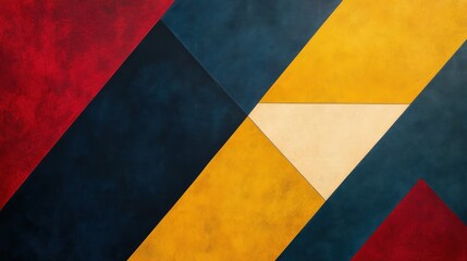 Poster - Abstract Geometric Pattern with Red, Yellow, and Blue Colors