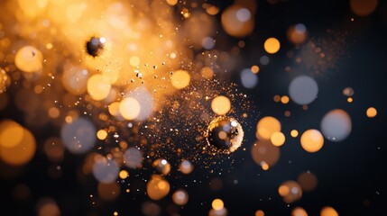 Poster - Abstract bokeh lights in warm tones creating a dreamy atmosphere with depth and movement.
