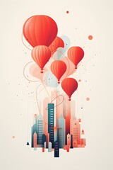 Poster - Subtle minimalist hints of a vibrant new AI generated illustration
