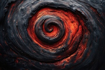 Aufkleber - A Fiery Spiral of Burned Wood Grain