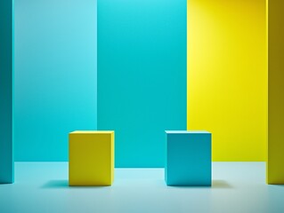 Poster - product mockup with branding focus, minimalist design in a clean studio background, vibrant colors, crisp detail