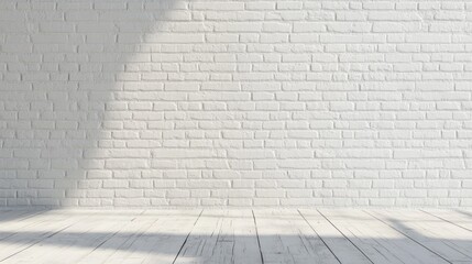 Poster - A white brick wall with a shadow on it
