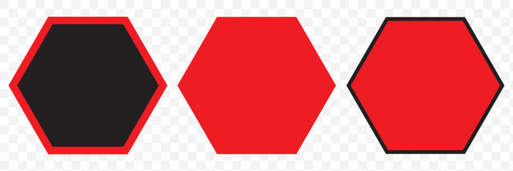 Poster - Black octagon icon set of vector geometry polygon. Octagon icon pack. Geometry octagonal eight sided polygon octagon line. Vector illustration. eps 10.