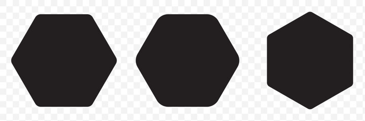Poster - Black octagon icon set of vector geometry polygon. eps 10.