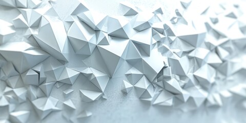 Poster - Abstract White Geometric Pattern Composed of Triangles