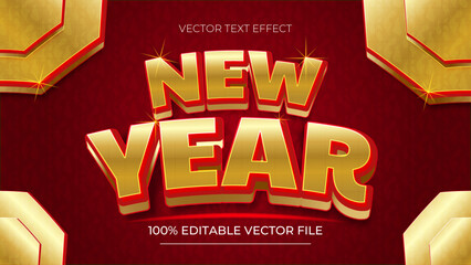 Poster - Chinese New Year 2025 Text Effect Editable luxury gold and red style