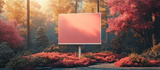 Canvas Print - Blank Sign in Autumn Forest