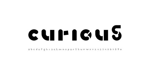 Leinwandbilder - Quirky font, alphabet in the cartoon style, black funny letters and numbers, vector illustration 10EPS.