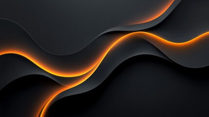 Poster - A black and orange wave pattern