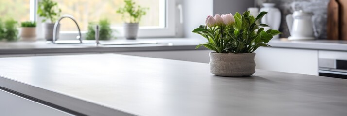 Wall Mural - Wooden table in modern interior.