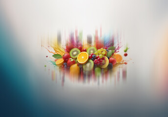 Poster - Colorful fruit and berry splash with juice.