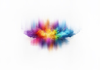 Poster - A vibrant explosion of colors resembling a cloud of paint on a white background.