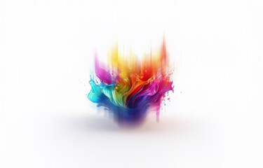 Poster - Isolated colorful liquid splash on a white background.