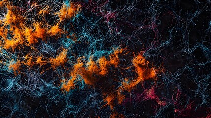 Aufkleber - Exploring cosmic connections universe abstract art digital realm close-up visualizing energy flows