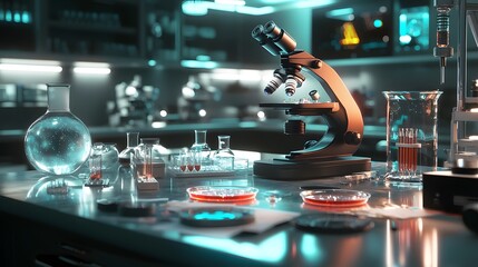 Poster - Scientific experiment setup laboratory image indoor close-up innovation