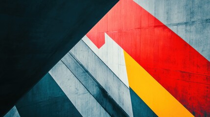 Poster - Abstract Geometric Pattern on a Concrete Wall