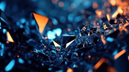 Aufkleber - Abstract Blue and Orange Crystal Formation