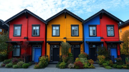 Poster - Exterior painting with biophilic design concepts, incorporating nature-inspired colors