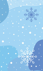 Poster - Winter poster with snowflakes. Colorful winter banner with falling snowflakes. Wintry scenes. Winter background. Vector illustration