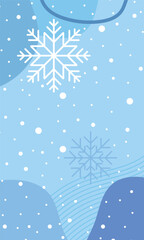 Poster - Winter poster with snowflakes. Colorful winter banner with falling snowflakes. Wintry scenes. Winter background. Vector illustration