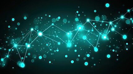 Poster - Abstract Design with Glowing Particles and Connecting Lines in Shades of Blue Ideal for Backgrounds or Technology Themes in Digital Art or Motion Graphics