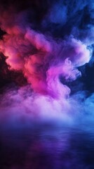 Poster - A colorful smoke cloud with a purple and blue swirl
