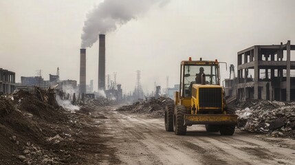 Poster - after the devastation of war, rebuilding the economy often involves restoring key industries. explor