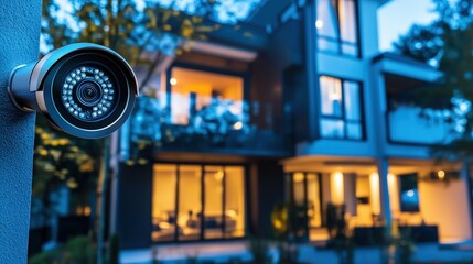 Poster - An advanced home security system is showcased in a modern home, offering cutting-edge technology to keep residents safe. With its high price