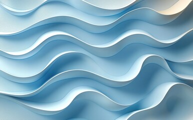 Poster - Abstract Blue Wavy Pattern With Subtle Texture