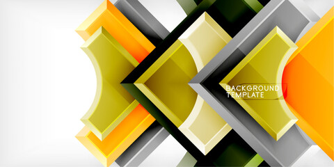 Aufkleber - Square, arrow shapes with round elements Vector Illustration For Wallpaper, Banner, Background, Card, Book Illustration, landing page