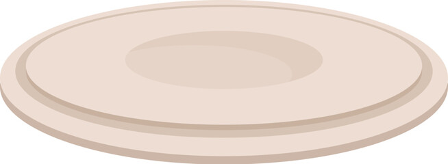 Poster - Clean empty round plate lying on a white background, perfect for serving food