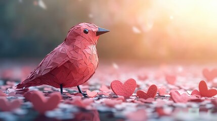 Poster - Valentine background with geometric patterns