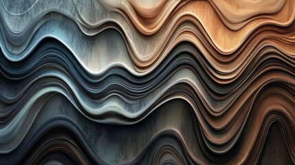 Aufkleber - The image is a series of waves made up of different colors