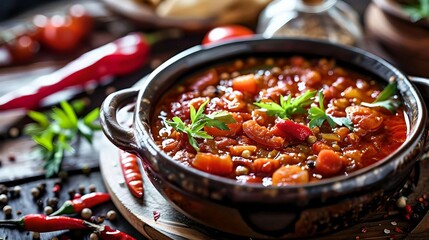 Wall Mural - Hearty Vegetable Stew with Fresh Herbs  
