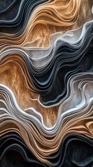 Poster - The colors include black, white, and brown, and the strips are of varying sizes