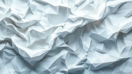 Poster - Abstract White Geometric Pattern of Crumpled Paper