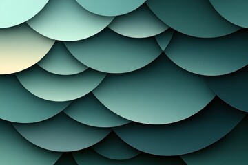 Poster - Abstract Pattern of Overlapping Teal and Green Circles