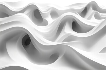 Poster - Abstract White Curved Surface with Circular Openings