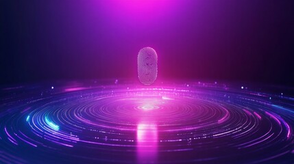 Aufkleber - A purple background with a glowing orb in the center