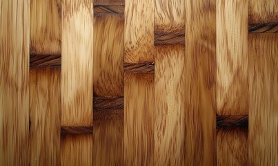 Poster - Close-up Texture of Interwoven Wooden Strips