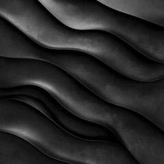 Poster - The image is a close up of a black fabric with a wavy pattern