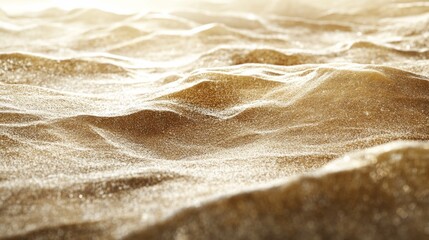 Poster - A sandy beach with a lot of sand and a few small waves