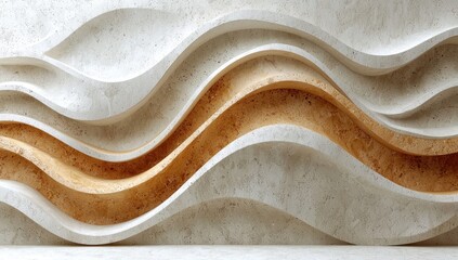 Aufkleber - Abstract Wave Pattern on a Textured Wall